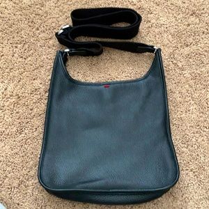 ED Ellen Degeneres black leather crossbody purse